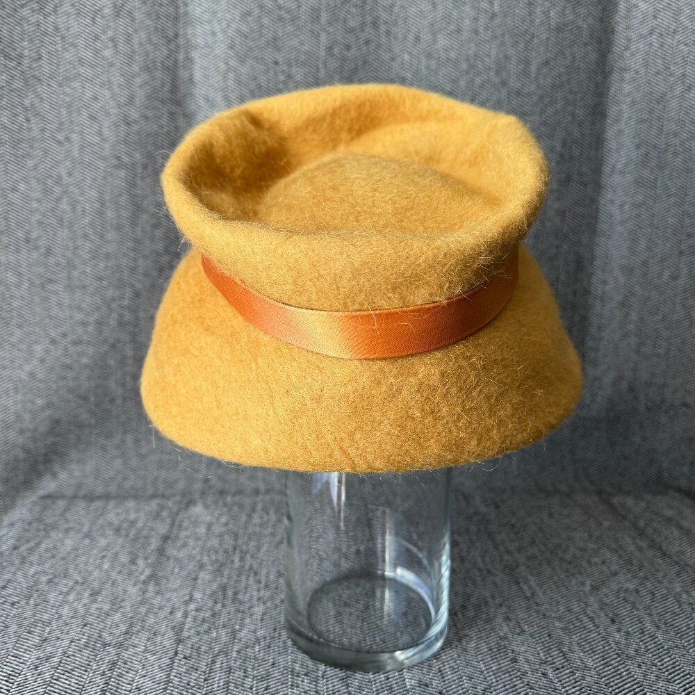 Wool Hat w/Bow Vintage Henry Pollack Small 21.5 Inches - Picture 6 of 16